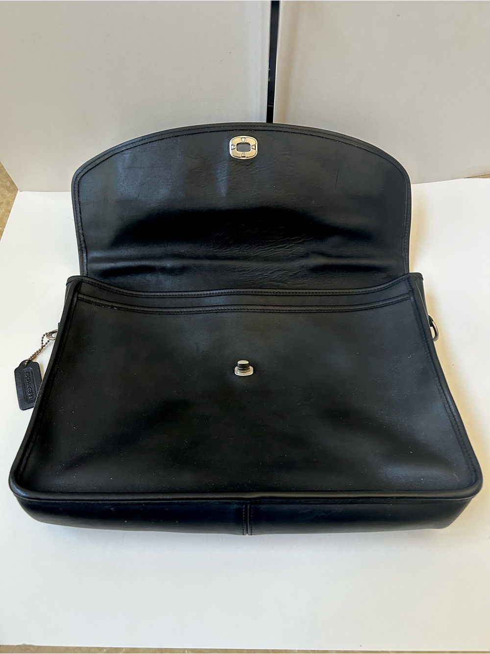 Classic Coach Black Leather Briefcase with Removable Strap EC - Picture 5 of 14